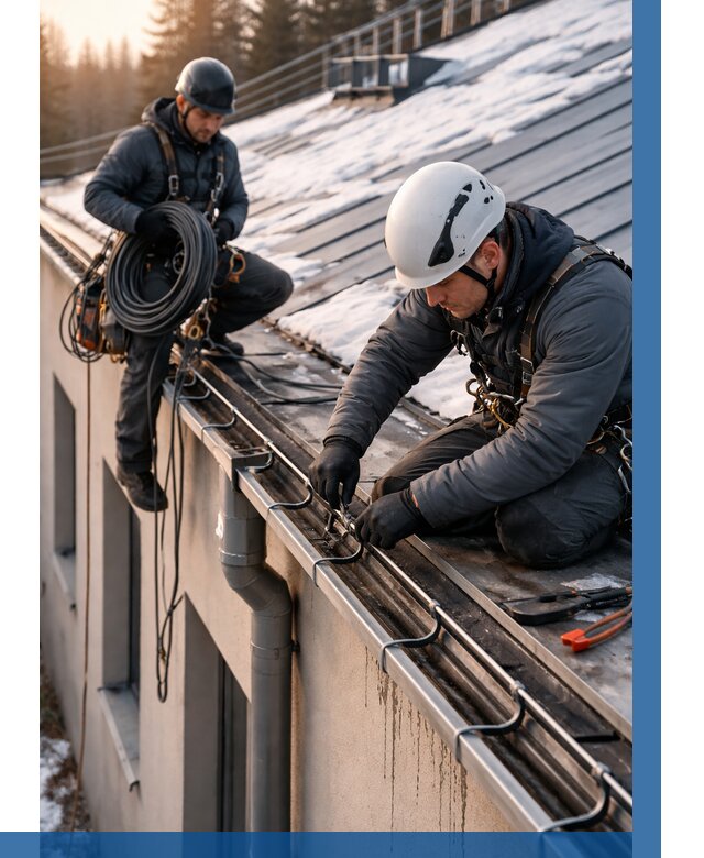 Монтаж греющего кабеля на кровле в Истре от 457 р. | ВЫСОТНИК-Ста