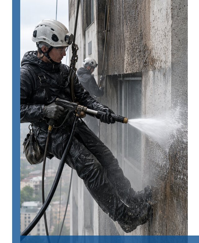 Гидроструйная очистка фасадов и конструкций в Истре