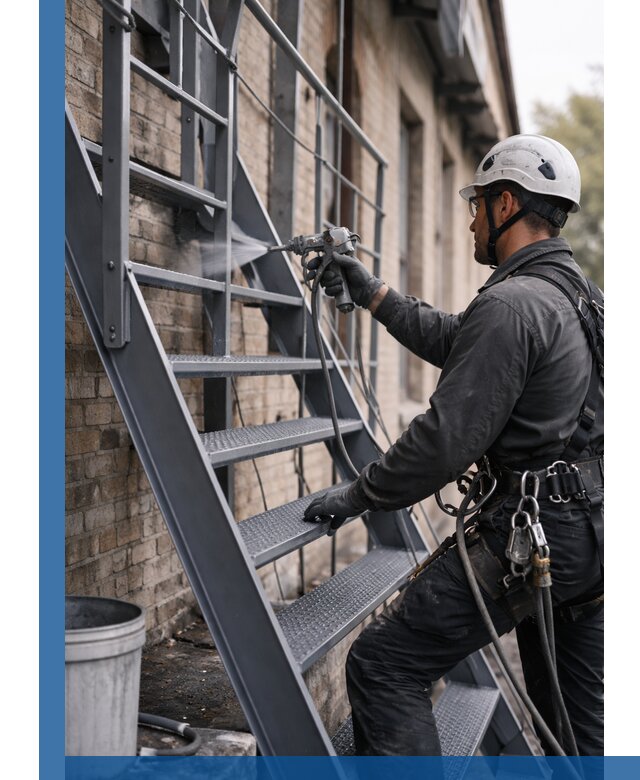 Покраска и антикоррозионная защита пожарных лестниц в Истре