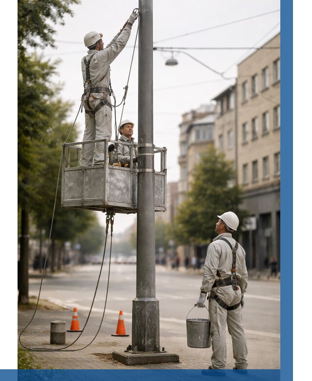 Покраска опор освещения в Истре от 5080 р. | ВЫСОТНИК-Ста
