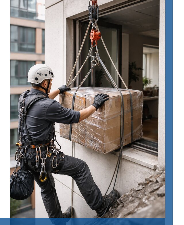 Подъем груза через окно в Истре от 4572 р. | ВЫСОТНИК-Ста