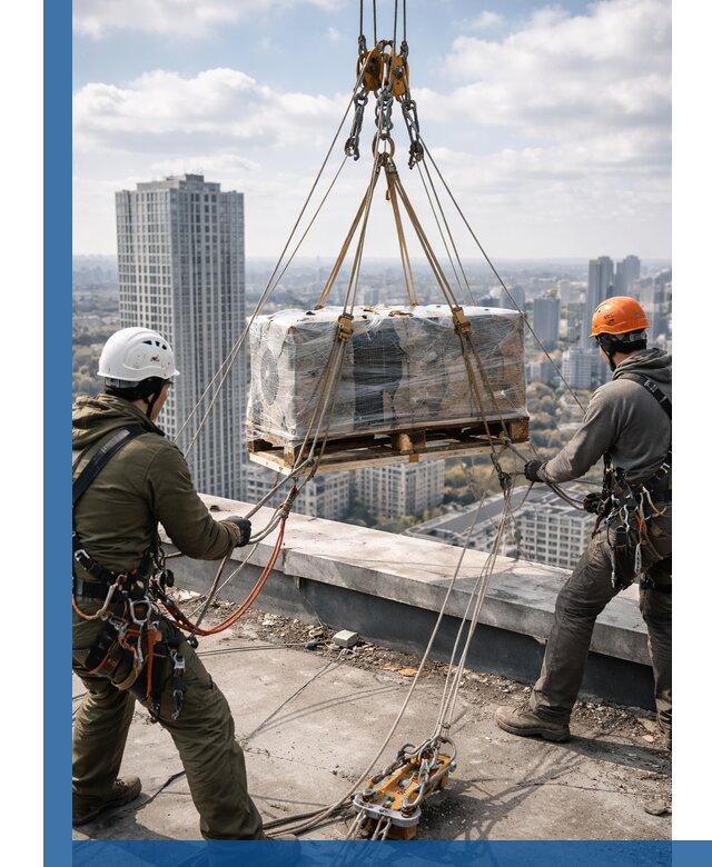 Подъем и монтаж крупногабаритных грузов на крышу в Истре