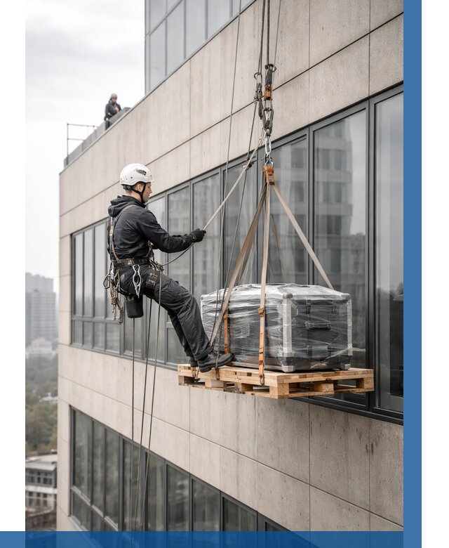 Спуск груза по фасаду в Истре от 3556 р. | ВЫСОТНИК-Ста