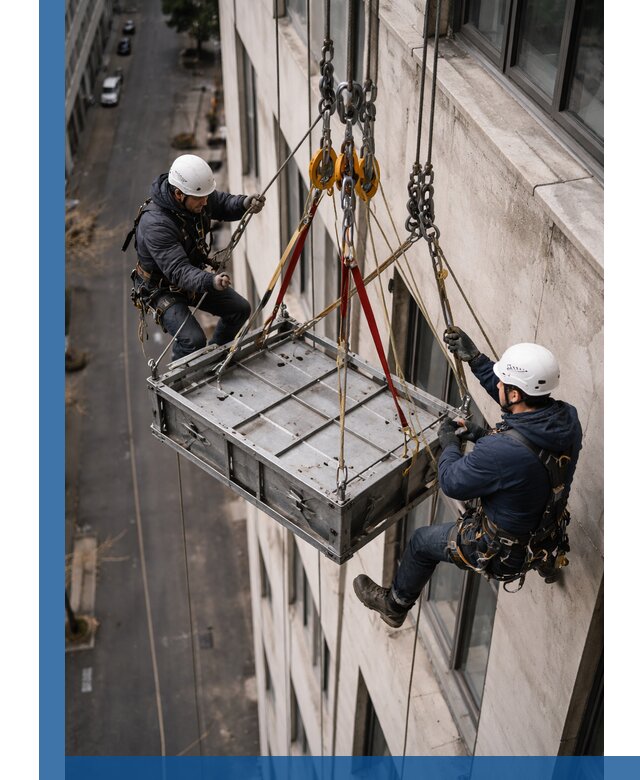 Спуск и подъем грузов по фасаду в Истре для зданий