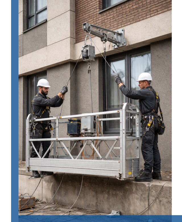 Монтаж и подъем фасадной люльки в Истре с гарантией безопасности