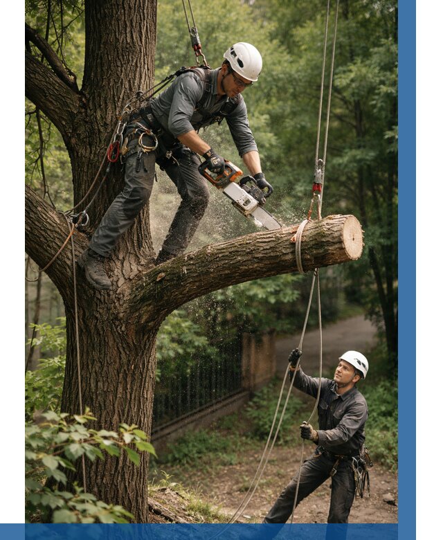 Спил деревьев альпинистами в Истре от 8128 р. | ВЫСОТНИК-Ста