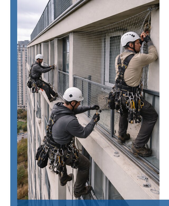 Профессиональный монтаж защитной сетки от птиц в Истре